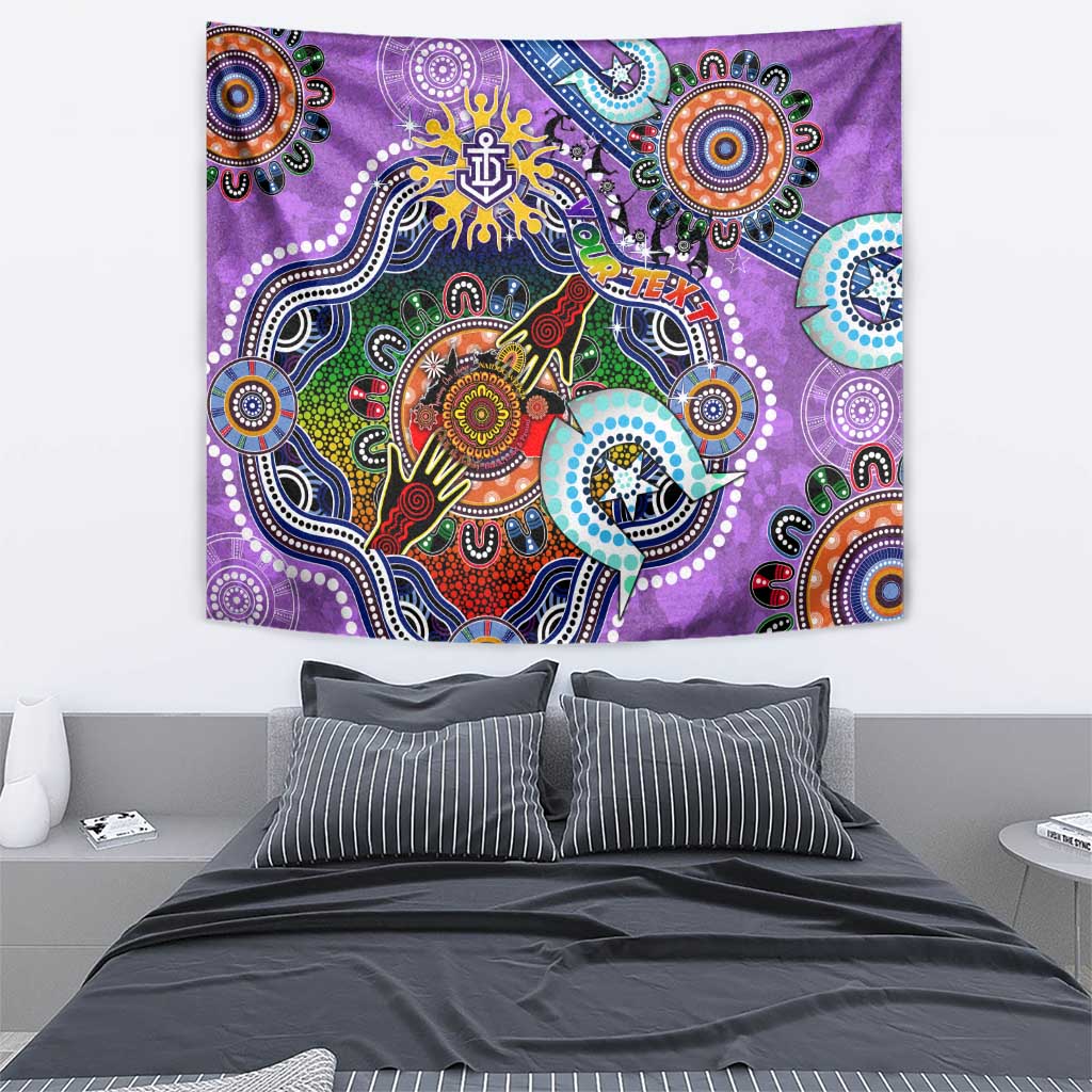 Custom NAIDOC Week 2024 Fremantle Dockers Freo Tapestry Australia Aboriginal Dot Painting - Vibe Hoodie Shop