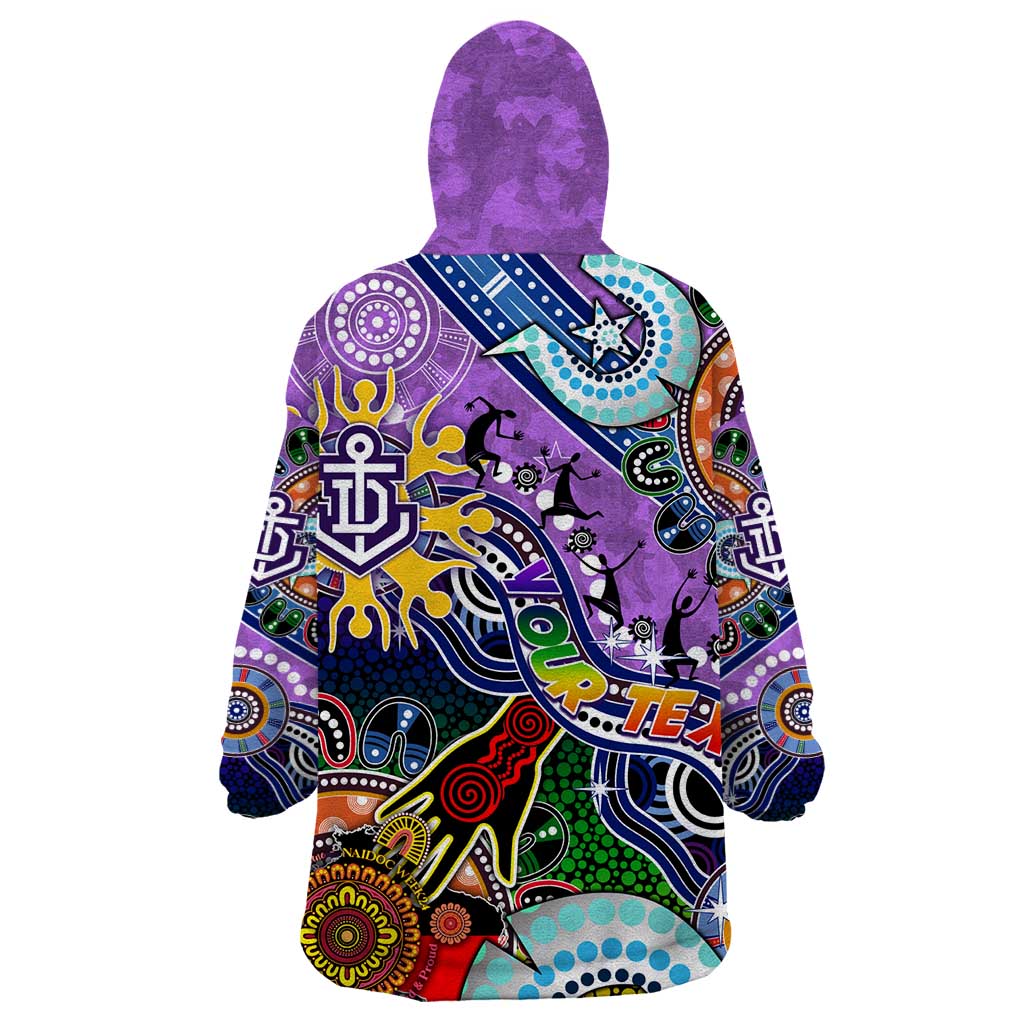 Custom NAIDOC Week 2024 Fremantle Dockers Freo Wearable Blanket Hoodie Australia Aboriginal Dot Painting - Vibe Hoodie Shop