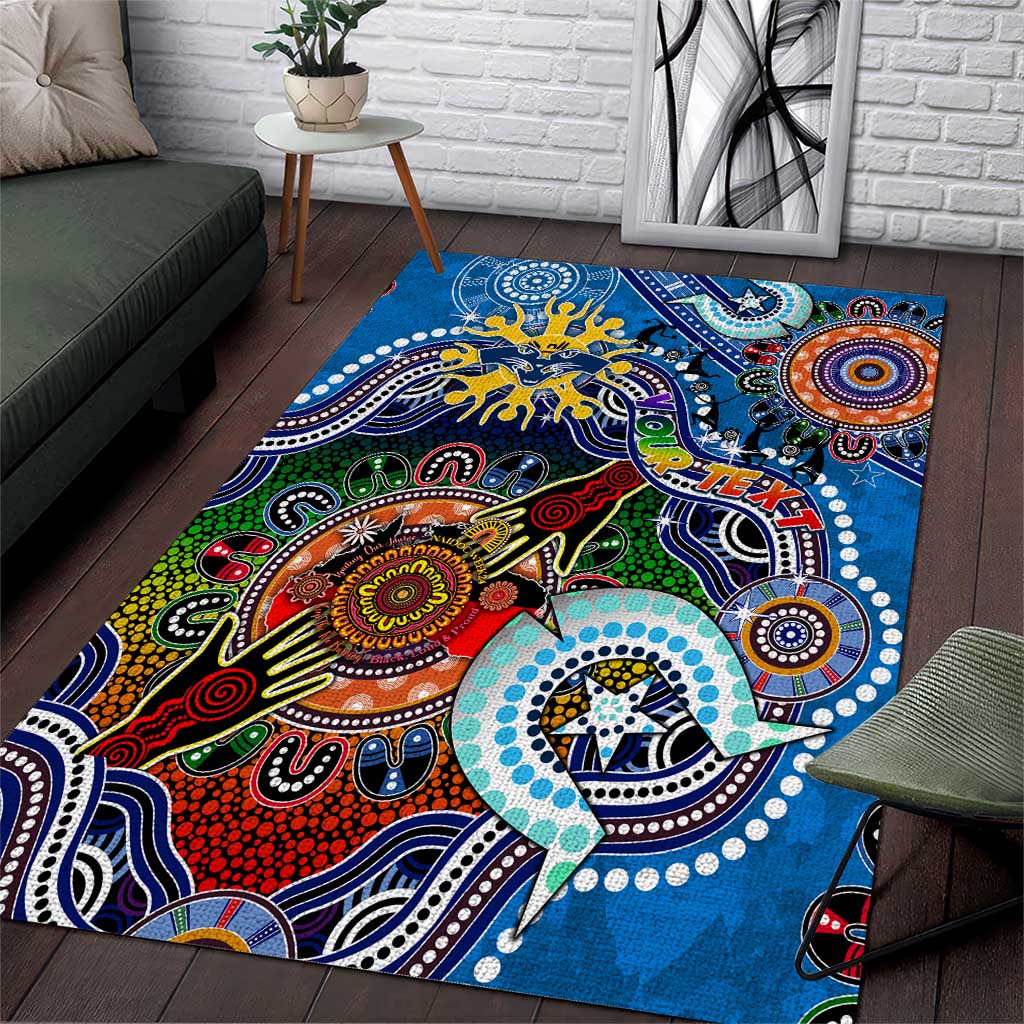 Custom NAIDOC Week 2024 Geelong Cats Area Rug Australia Aboriginal Dot Painting - Vibe Hoodie Shop