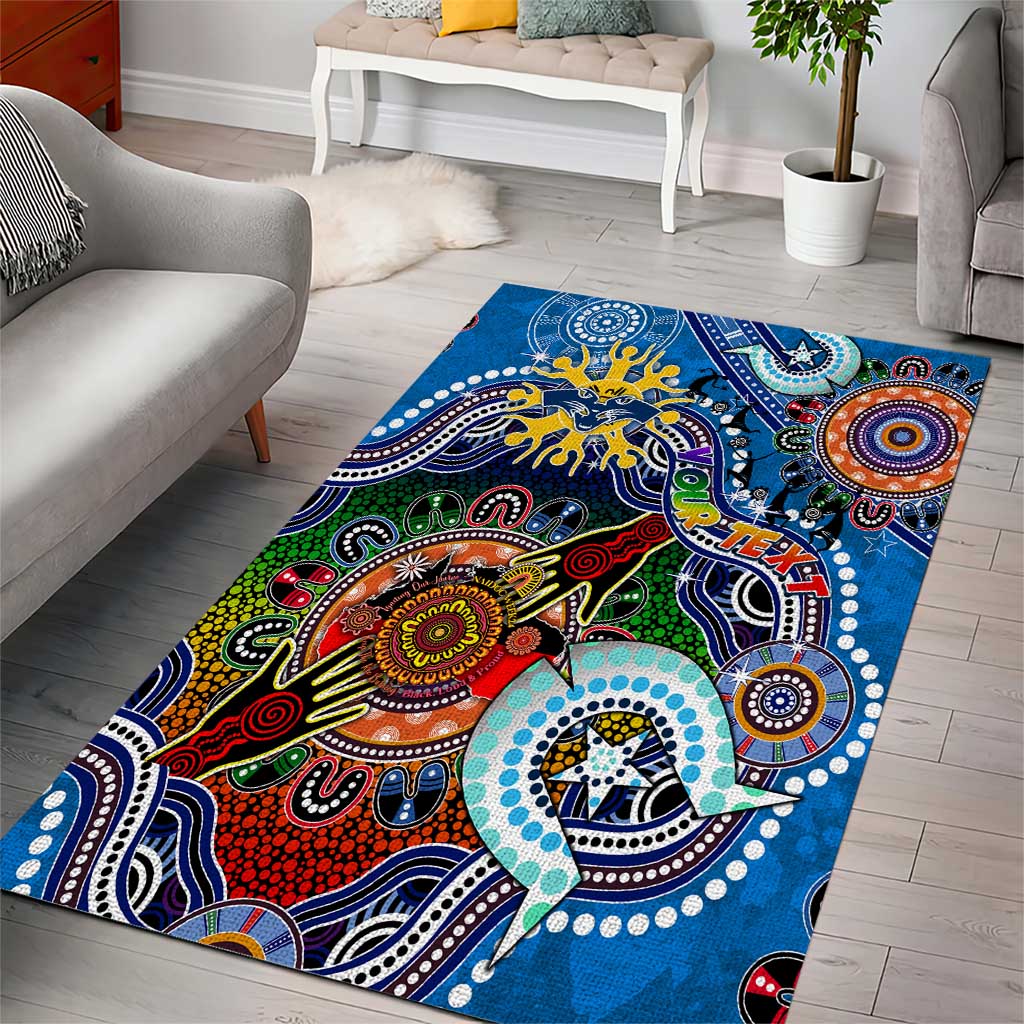 Custom NAIDOC Week 2024 Geelong Cats Area Rug Australia Aboriginal Dot Painting - Vibe Hoodie Shop