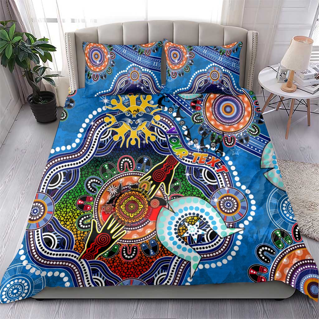 Custom NAIDOC Week 2024 Geelong Cats Bedding Set Australia Aboriginal Dot Painting - Vibe Hoodie Shop