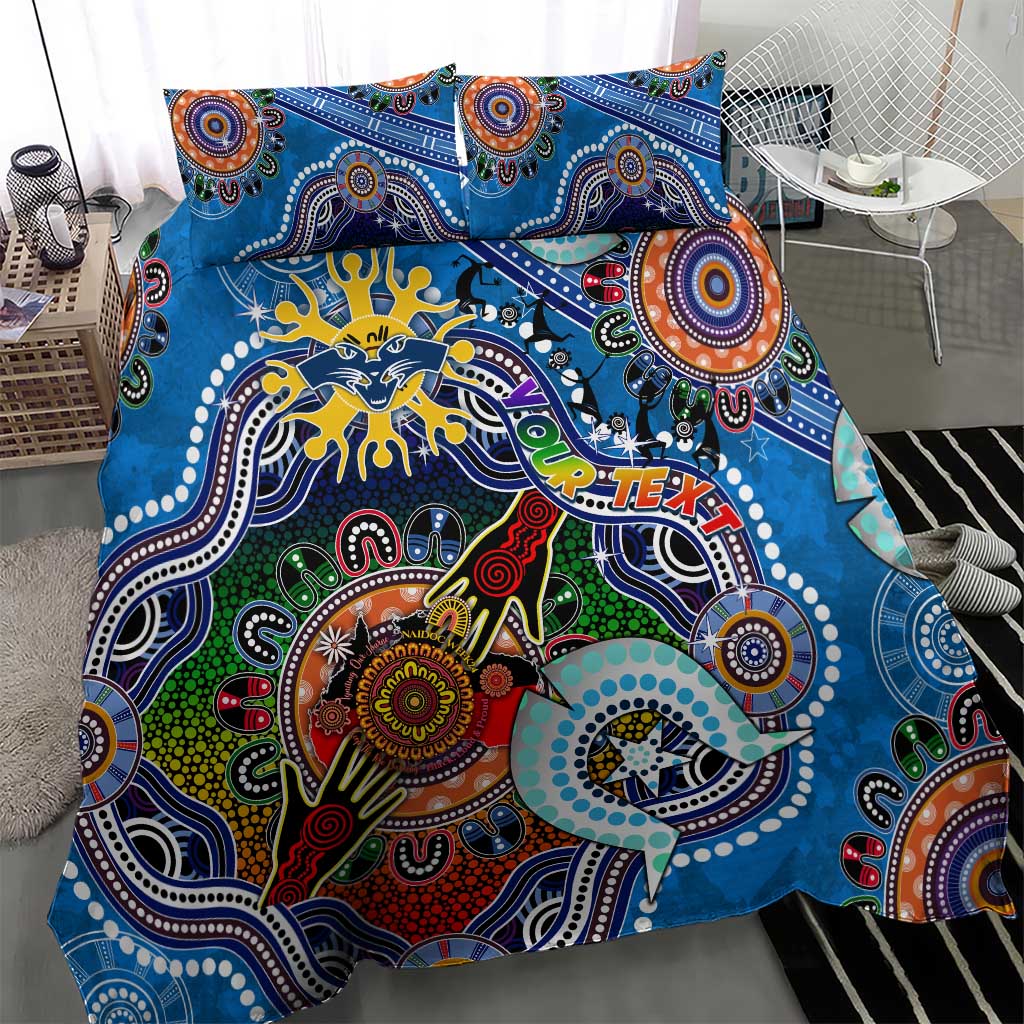 Custom NAIDOC Week 2024 Geelong Cats Bedding Set Australia Aboriginal Dot Painting - Vibe Hoodie Shop