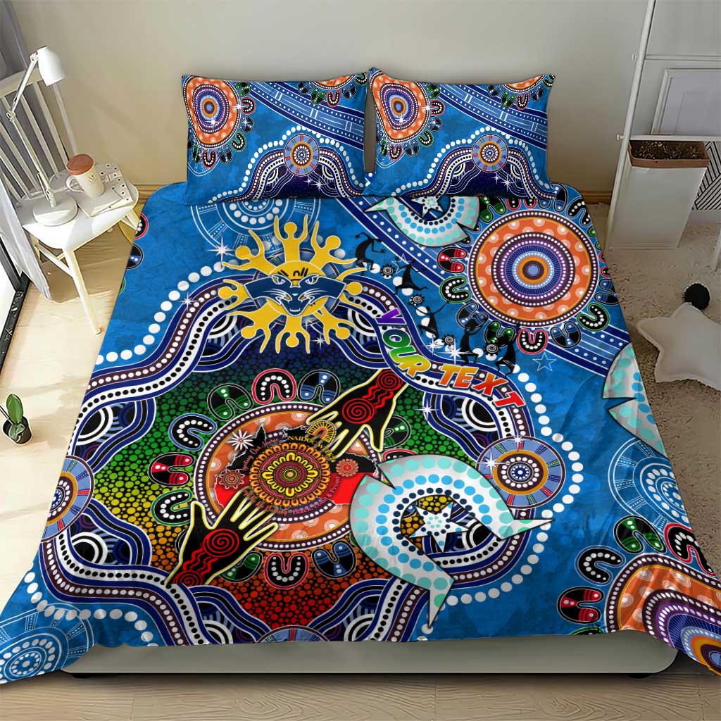 Custom NAIDOC Week 2024 Geelong Cats Bedding Set Australia Aboriginal Dot Painting - Vibe Hoodie Shop