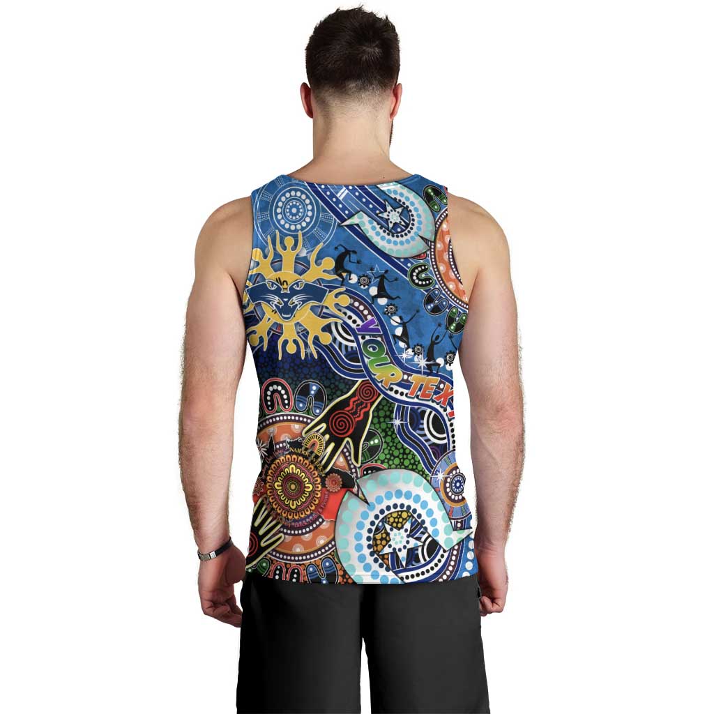 Custom NAIDOC Week 2024 Geelong Cats Men Tank Top Australia Aboriginal Dot Painting - Vibe Hoodie Shop