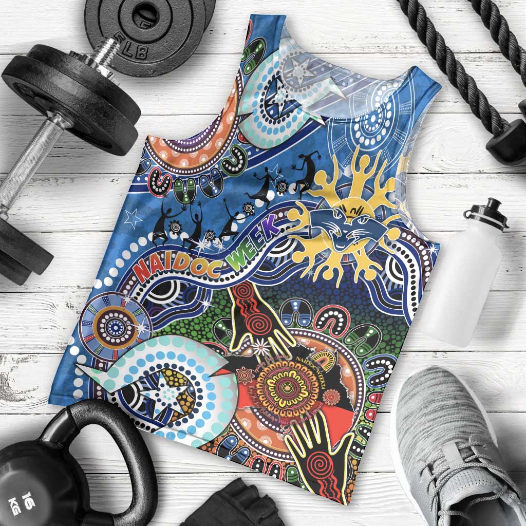 Custom NAIDOC Week 2024 Geelong Cats Men Tank Top Australia Aboriginal Dot Painting - Vibe Hoodie Shop