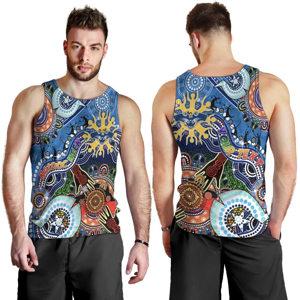 Custom NAIDOC Week 2024 Geelong Cats Men Tank Top Australia Aboriginal Dot Painting - Vibe Hoodie Shop