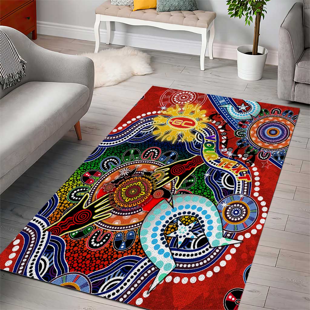 Custom NAIDOC Week 2024 Gold Coast Suns Area Rug Australia Aboriginal Dot Painting - Vibe Hoodie Shop