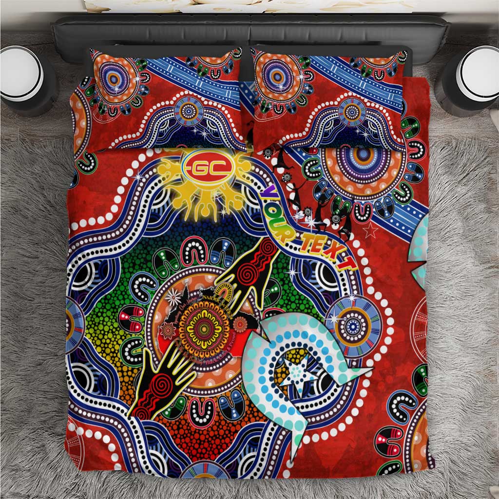 Custom NAIDOC Week 2024 Gold Coast Suns Bedding Set Australia Aboriginal Dot Painting - Vibe Hoodie Shop