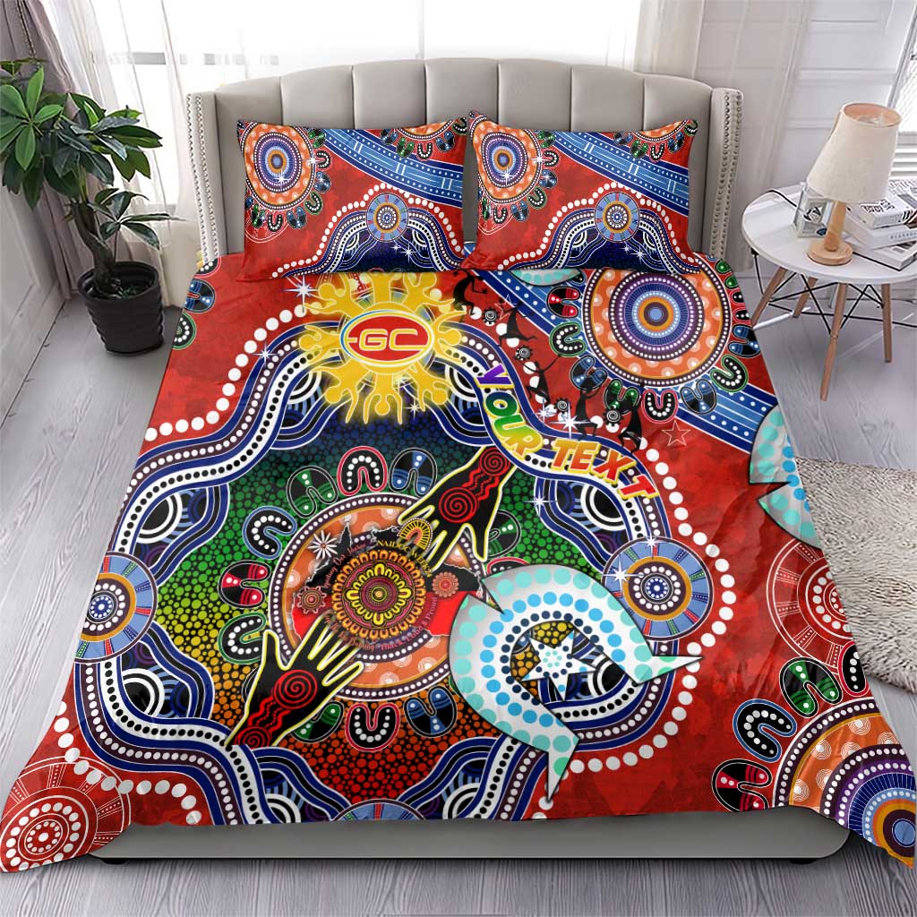 Custom NAIDOC Week 2024 Gold Coast Suns Bedding Set Australia Aboriginal Dot Painting - Vibe Hoodie Shop
