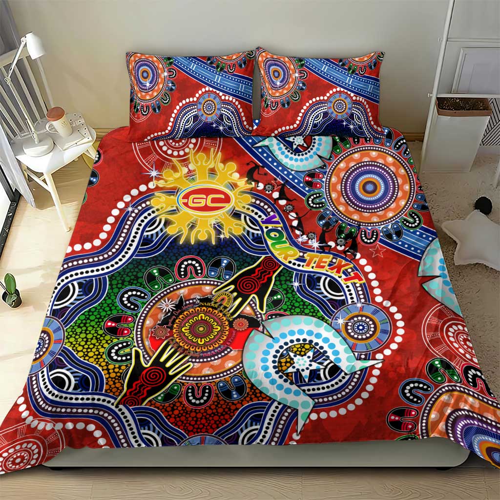 Custom NAIDOC Week 2024 Gold Coast Suns Bedding Set Australia Aboriginal Dot Painting - Vibe Hoodie Shop