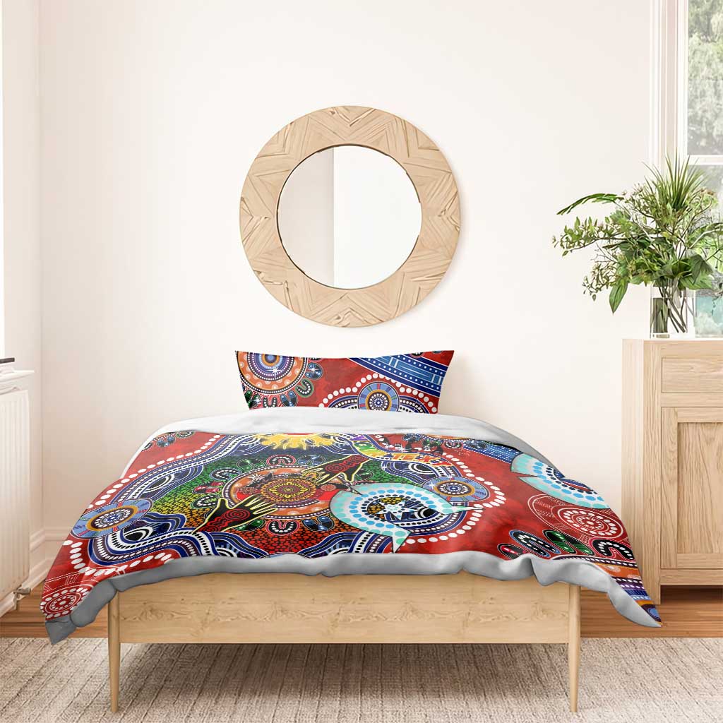 Custom NAIDOC Week 2024 Gold Coast Suns Bedding Set Australia Aboriginal Dot Painting - Vibe Hoodie Shop