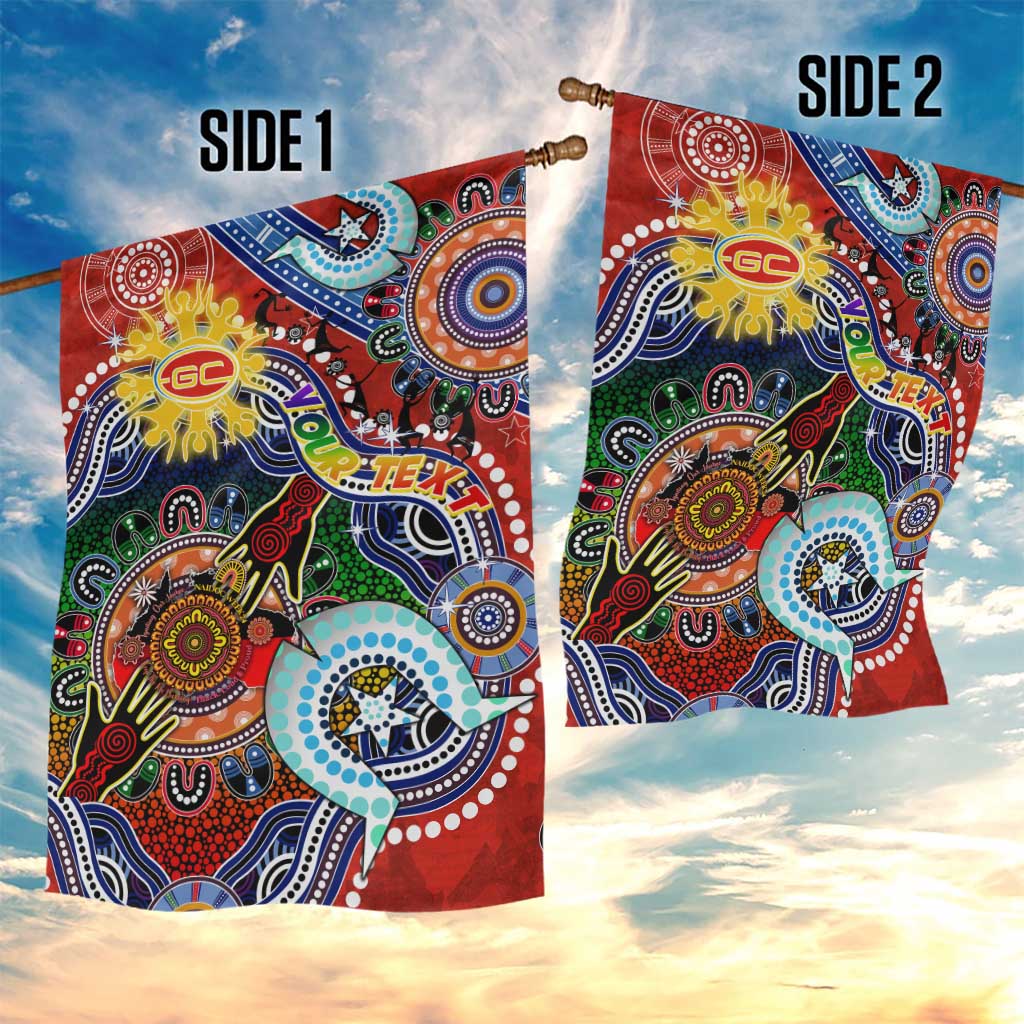 Custom NAIDOC Week 2024 Gold Coast Suns Garden Flag Australia Aboriginal Dot Painting - Vibe Hoodie Shop