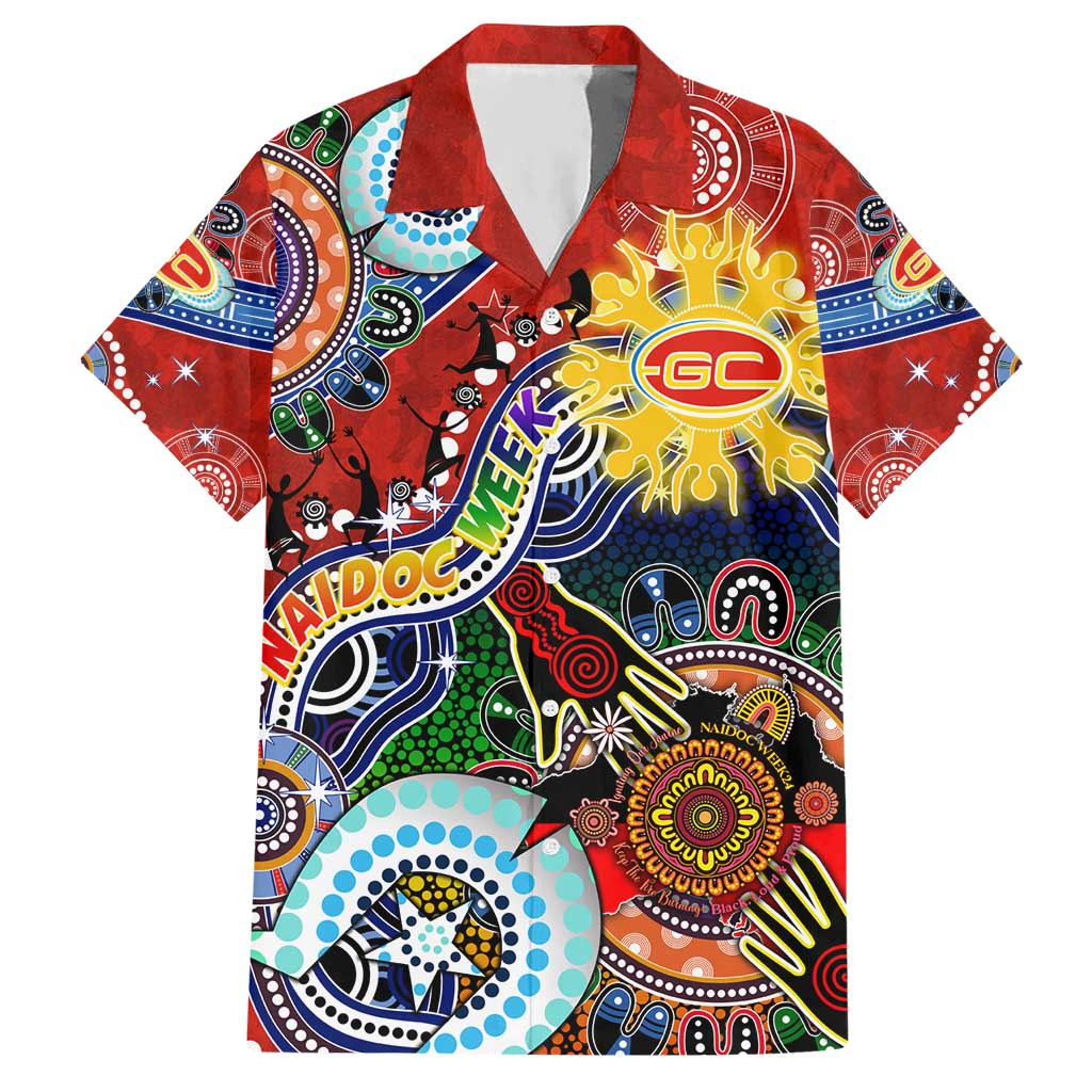 Custom NAIDOC Week 2024 Gold Coast Suns Hawaiian Shirt Australia Aboriginal Dot Painting - Vibe Hoodie Shop