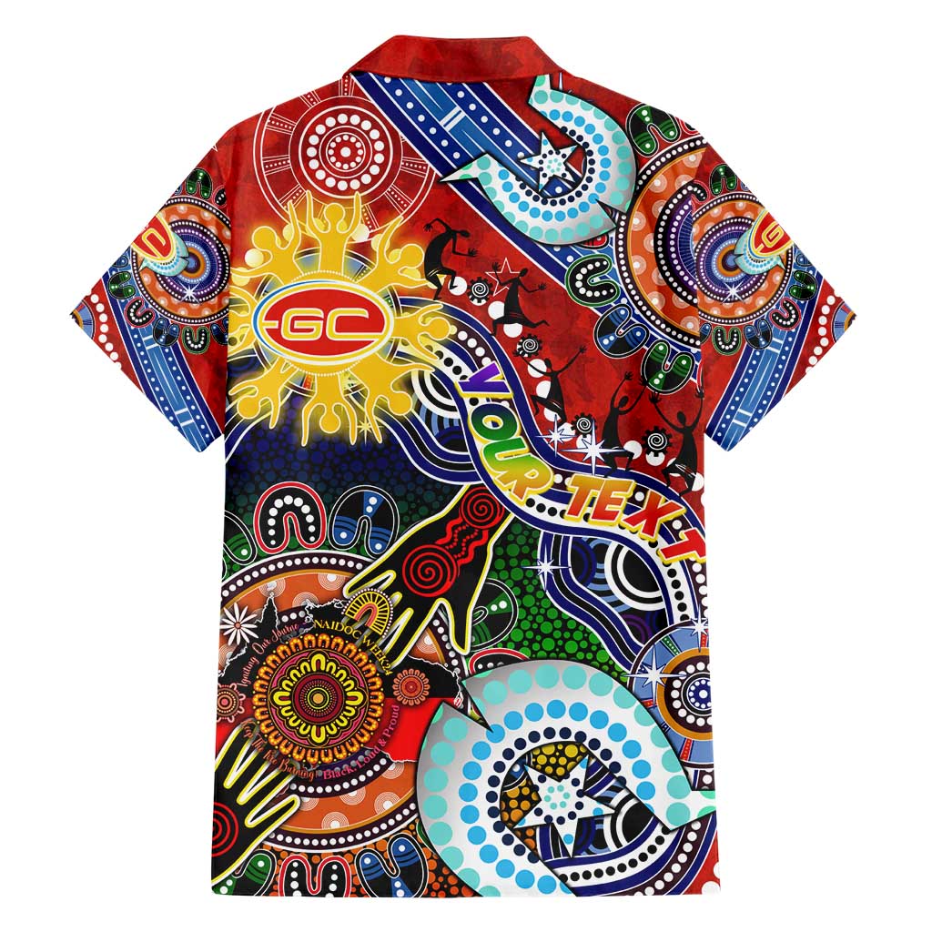 Custom NAIDOC Week 2024 Gold Coast Suns Hawaiian Shirt Australia Aboriginal Dot Painting - Vibe Hoodie Shop