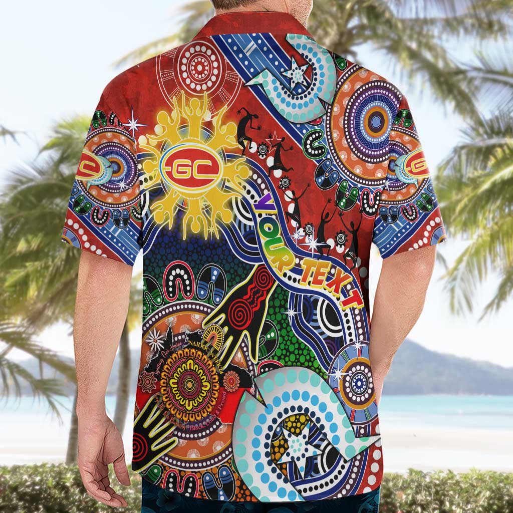 Custom NAIDOC Week 2024 Gold Coast Suns Hawaiian Shirt Australia Aboriginal Dot Painting - Vibe Hoodie Shop