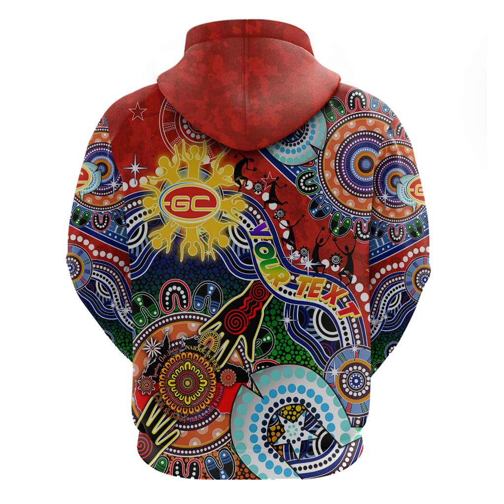 Custom NAIDOC Week 2024 Gold Coast Suns Hoodie Australia Aboriginal Dot Painting - Vibe Hoodie Shop