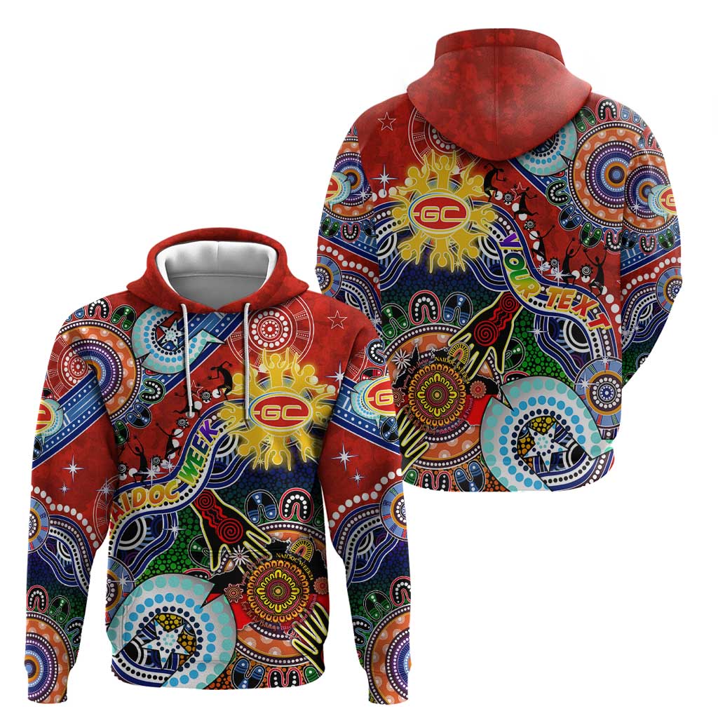 Custom NAIDOC Week 2024 Gold Coast Suns Hoodie Australia Aboriginal Dot Painting - Vibe Hoodie Shop