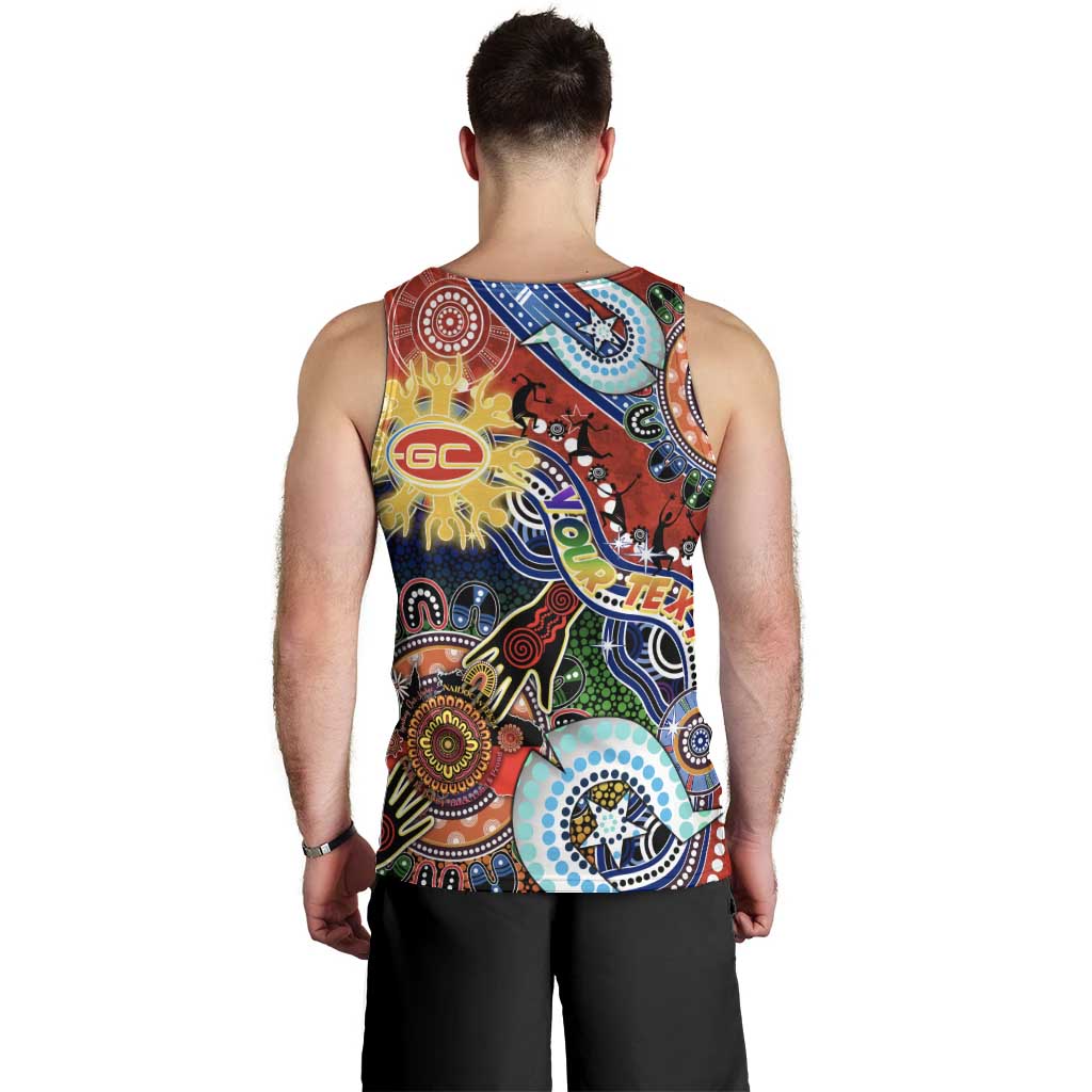 Custom NAIDOC Week 2024 Gold Coast Suns Men Tank Top Australia Aboriginal Dot Painting - Vibe Hoodie Shop