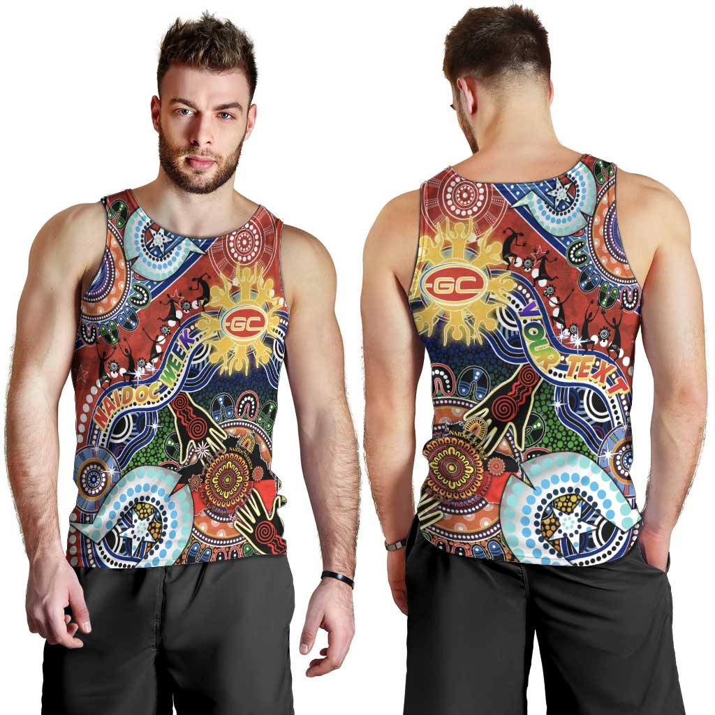 Custom NAIDOC Week 2024 Gold Coast Suns Men Tank Top Australia Aboriginal Dot Painting - Vibe Hoodie Shop