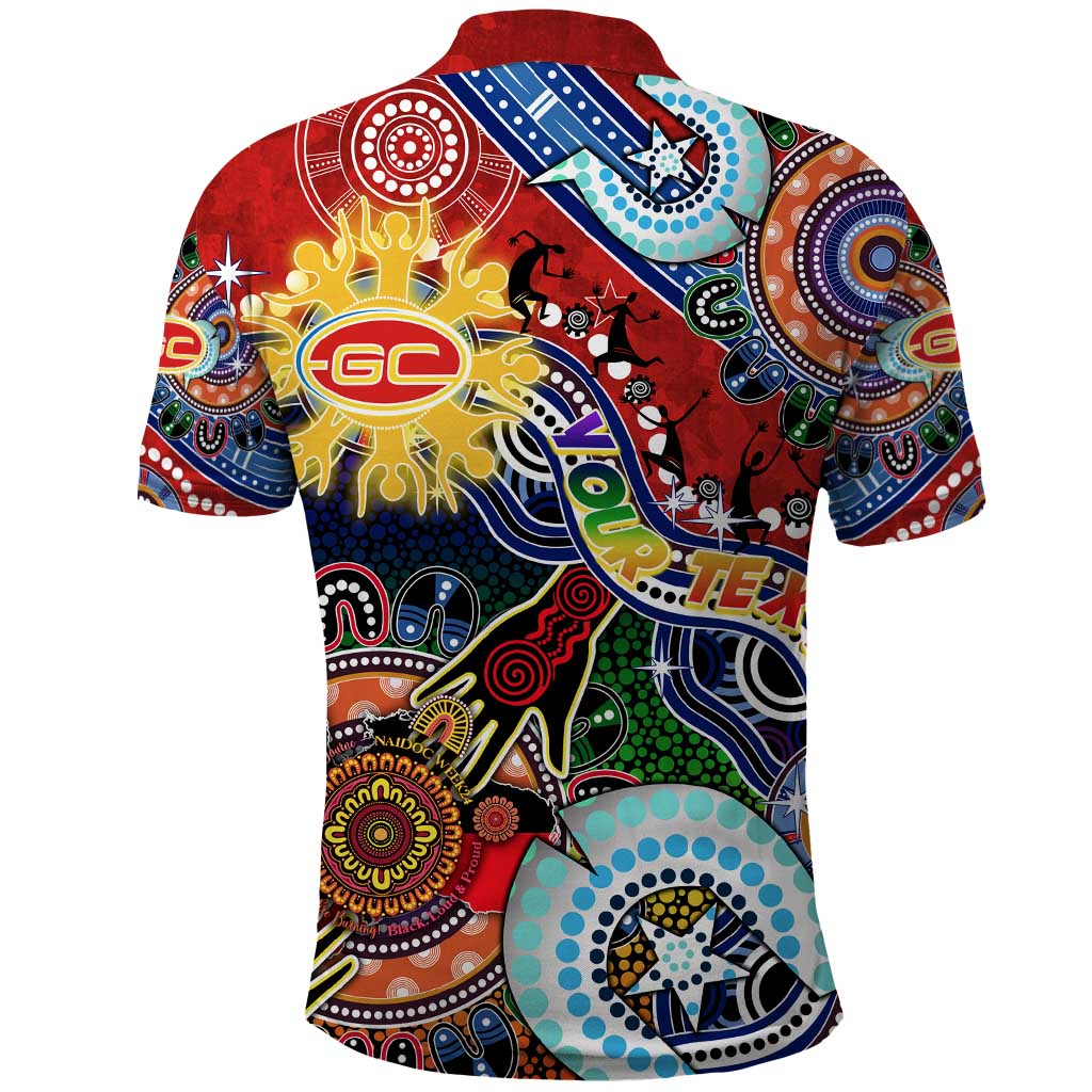 Custom NAIDOC Week 2024 Gold Coast Suns Polo Shirt Australia Aboriginal Dot Painting - Vibe Hoodie Shop