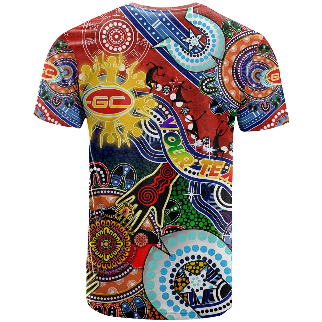 Custom NAIDOC Week 2024 Gold Coast Suns T Shirt Australia Aboriginal Dot Painting - Vibe Hoodie Shop