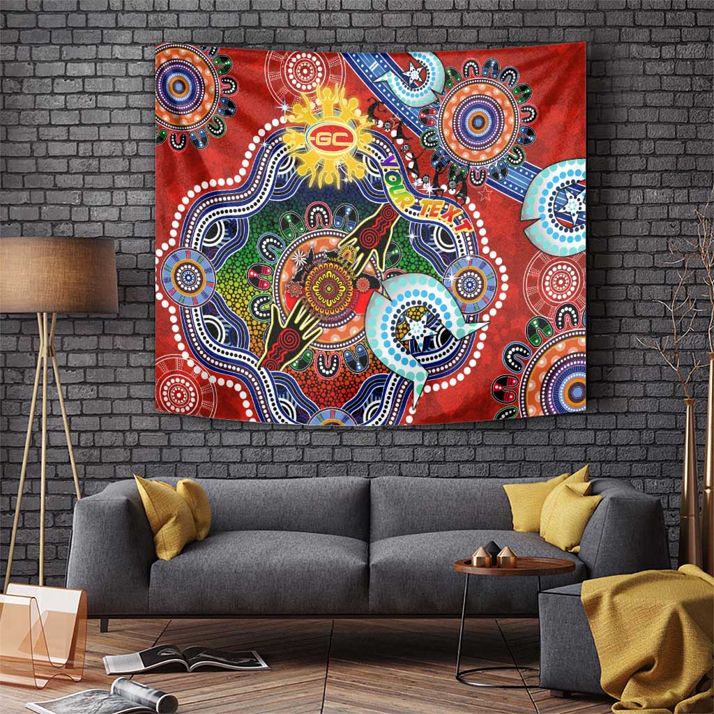 Custom NAIDOC Week 2024 Gold Coast Suns Tapestry Australia Aboriginal Dot Painting - Vibe Hoodie Shop