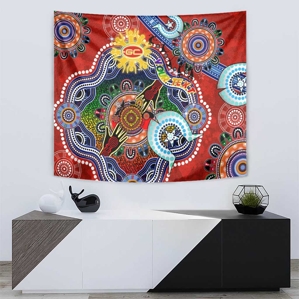 Custom NAIDOC Week 2024 Gold Coast Suns Tapestry Australia Aboriginal Dot Painting - Vibe Hoodie Shop