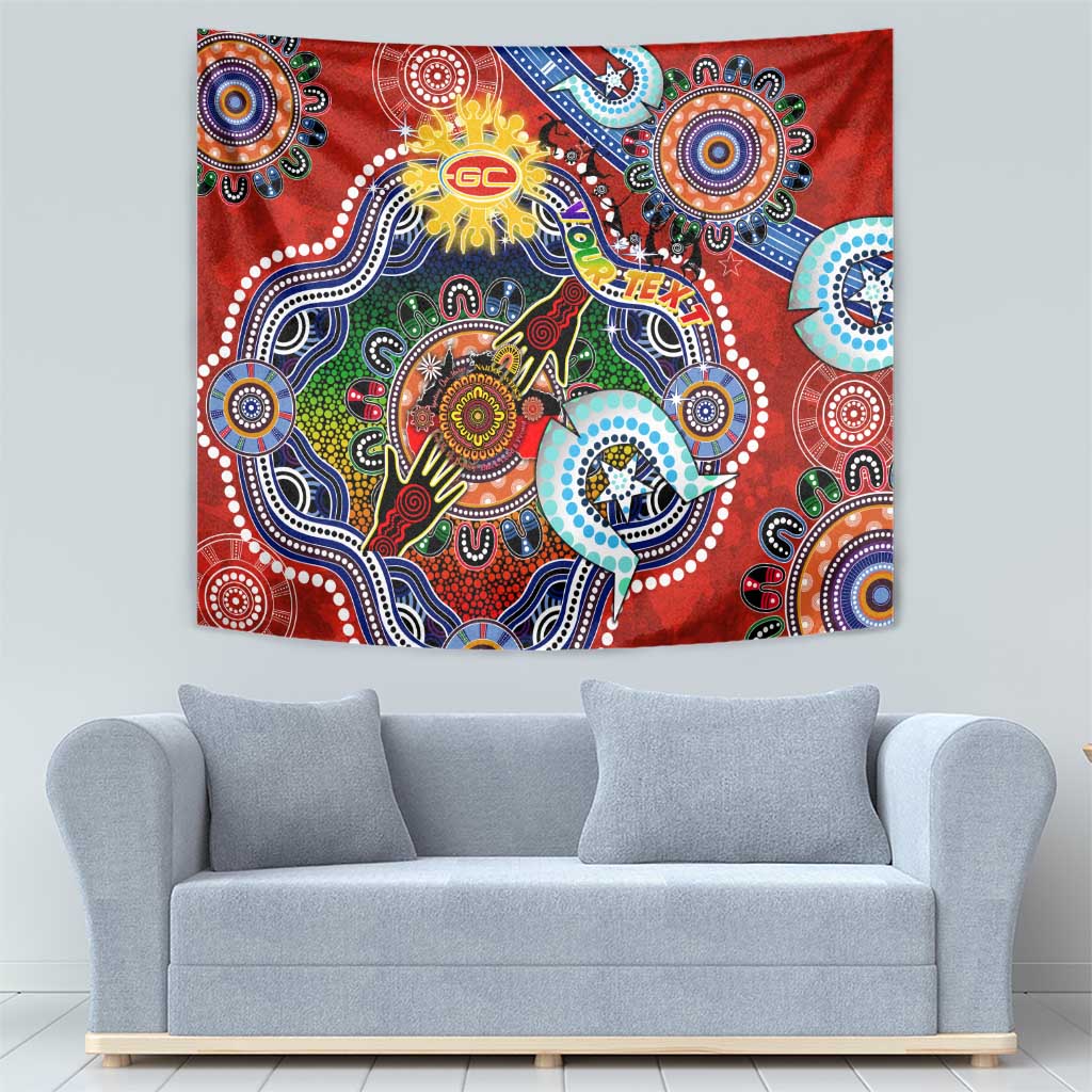 Custom NAIDOC Week 2024 Gold Coast Suns Tapestry Australia Aboriginal Dot Painting - Vibe Hoodie Shop