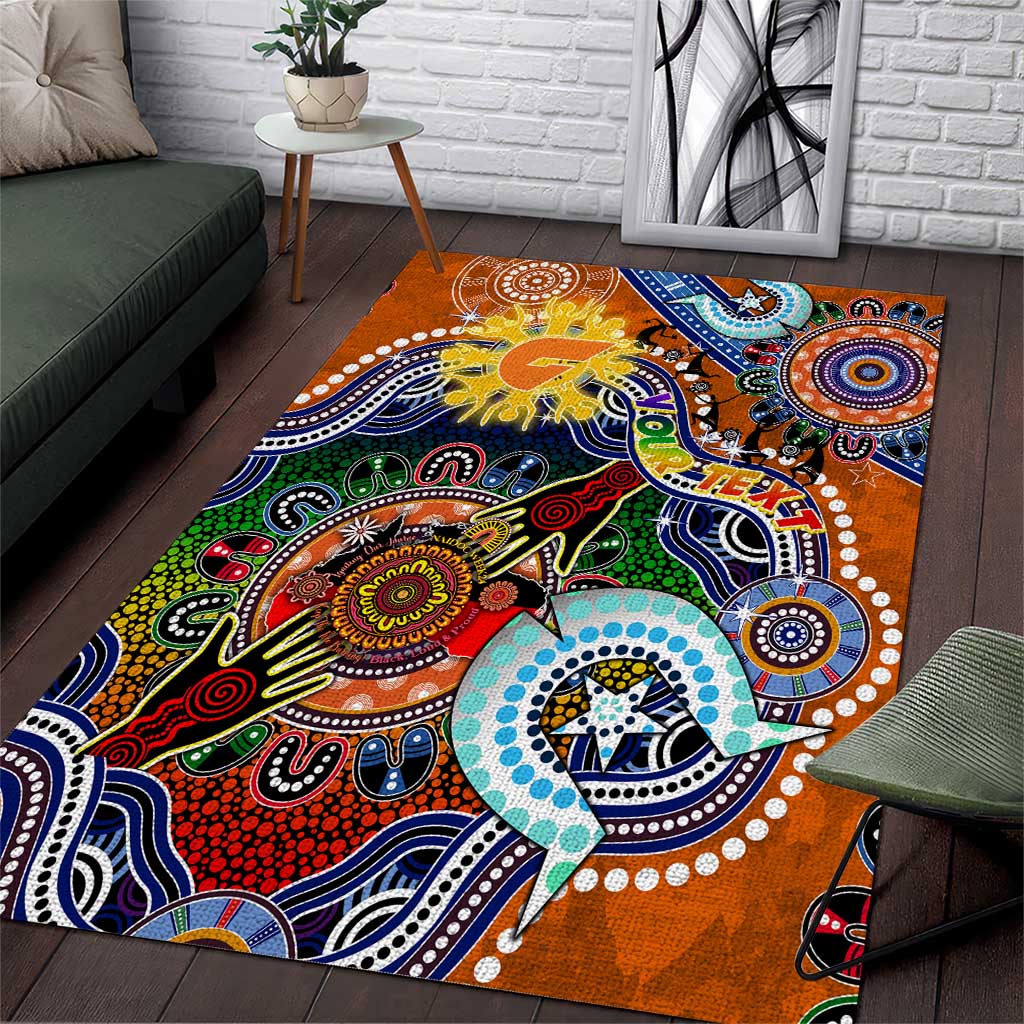 Custom NAIDOC Week 2024 GWS Giants Area Rug Australia Aboriginal Dot Painting - Vibe Hoodie Shop