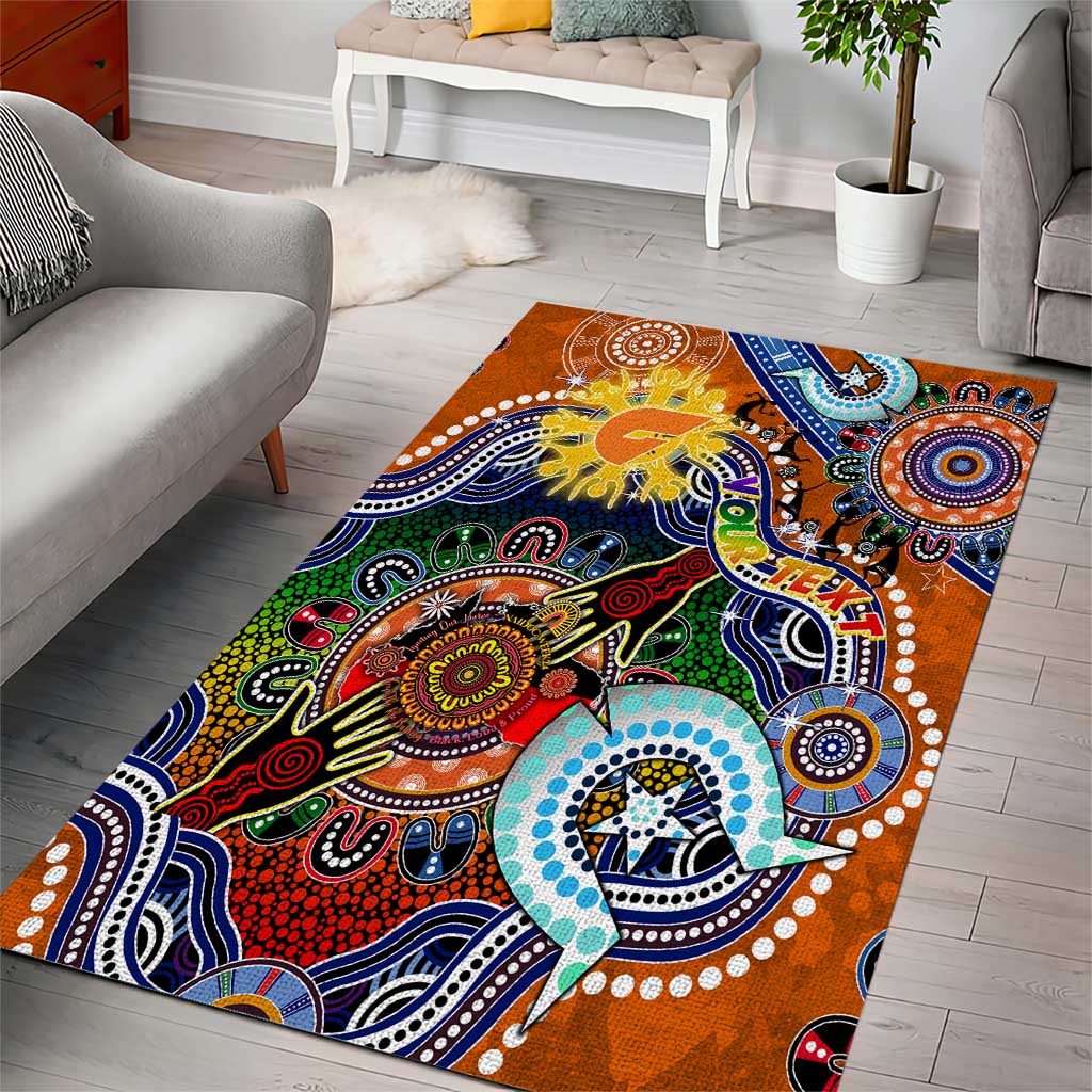 Custom NAIDOC Week 2024 GWS Giants Area Rug Australia Aboriginal Dot Painting - Vibe Hoodie Shop