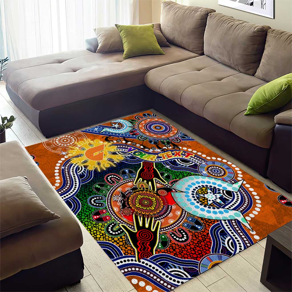 Custom NAIDOC Week 2024 GWS Giants Area Rug Australia Aboriginal Dot Painting - Vibe Hoodie Shop