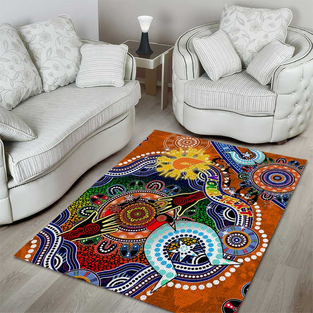 Custom NAIDOC Week 2024 GWS Giants Area Rug Australia Aboriginal Dot Painting - Vibe Hoodie Shop