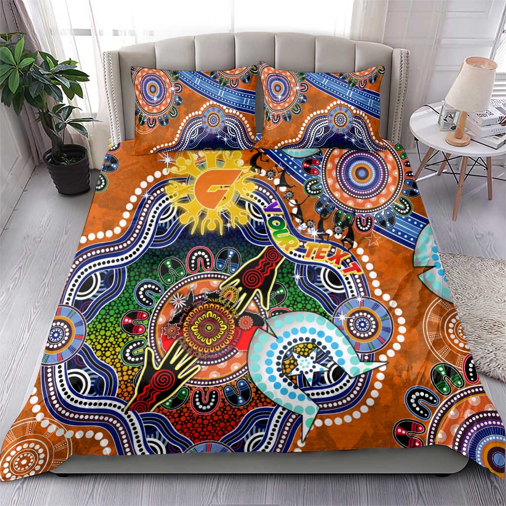 Custom NAIDOC Week 2024 GWS Giants Bedding Set Australia Aboriginal Dot Painting - Vibe Hoodie Shop