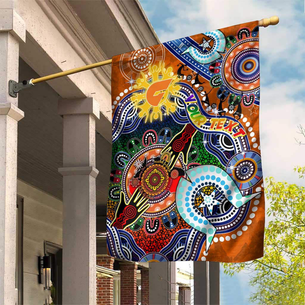 Custom NAIDOC Week 2024 GWS Giants Garden Flag Australia Aboriginal Dot Painting - Vibe Hoodie Shop