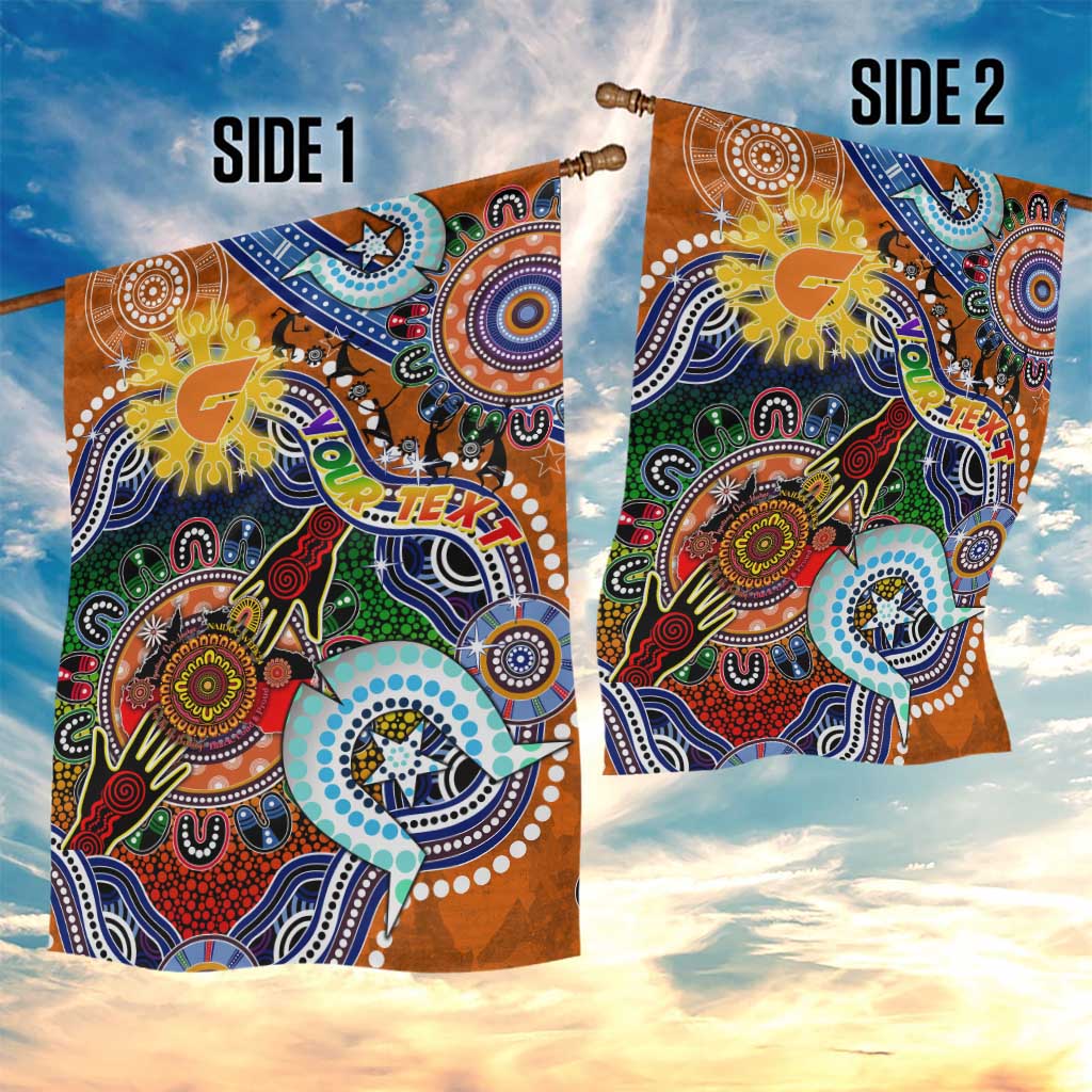 Custom NAIDOC Week 2024 GWS Giants Garden Flag Australia Aboriginal Dot Painting - Vibe Hoodie Shop