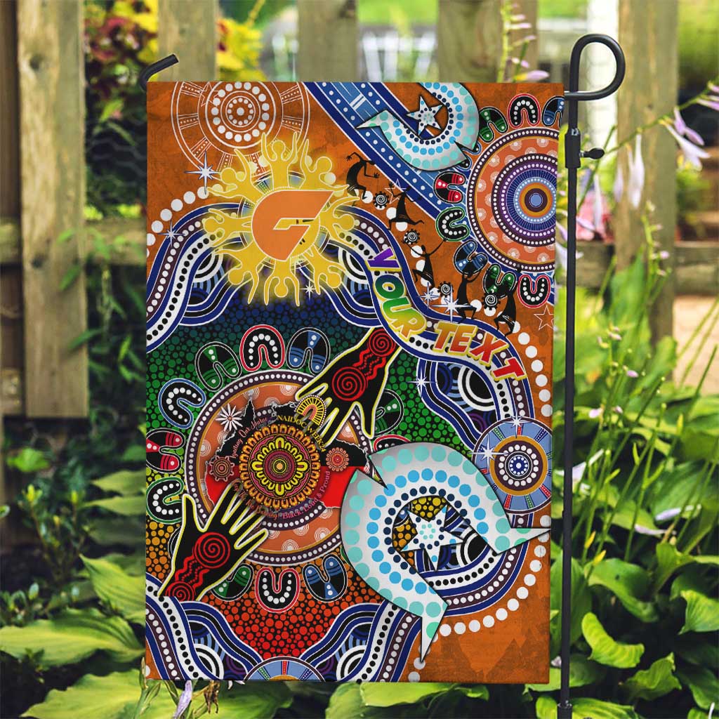 Custom NAIDOC Week 2024 GWS Giants Garden Flag Australia Aboriginal Dot Painting - Vibe Hoodie Shop