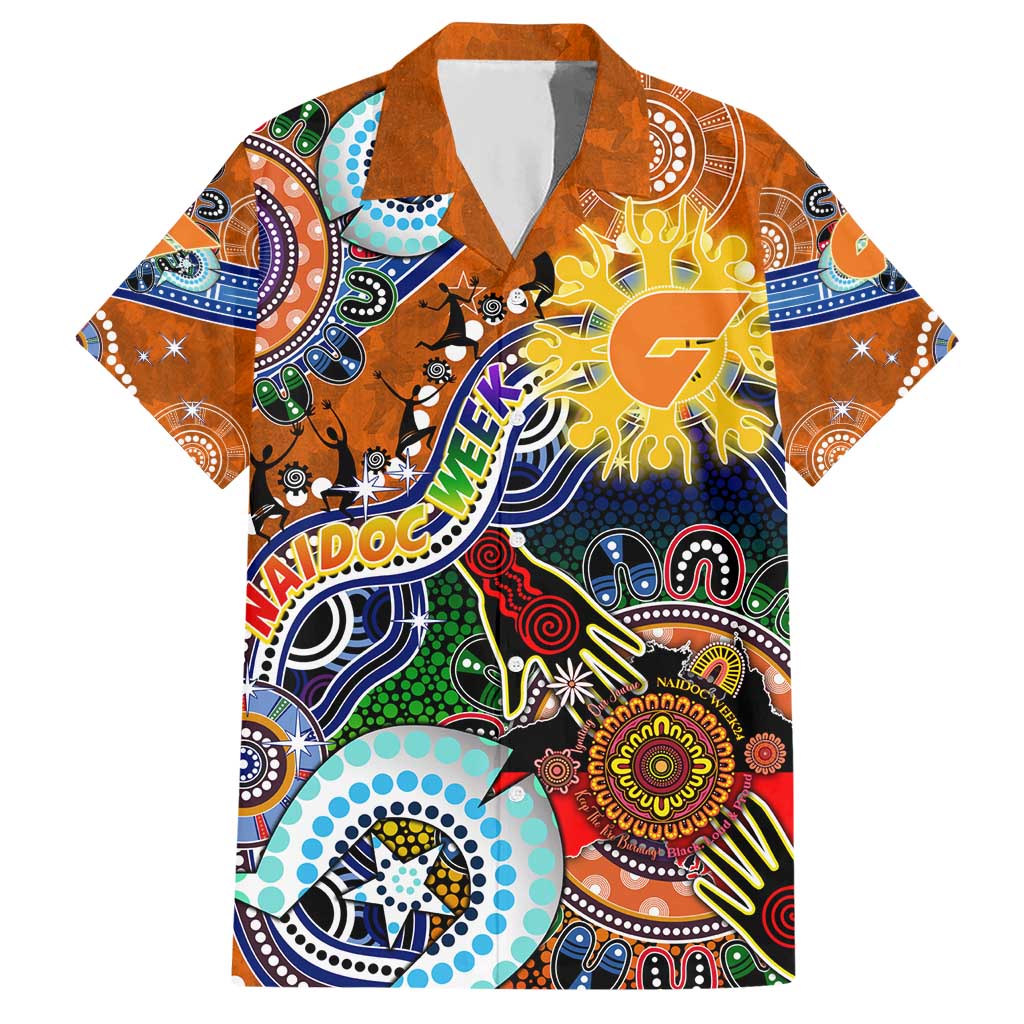 Custom NAIDOC Week 2024 GWS Giants Hawaiian Shirt Australia Aboriginal Dot Painting - Vibe Hoodie Shop