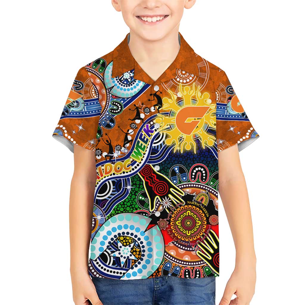 Custom NAIDOC Week 2024 GWS Giants Hawaiian Shirt Australia Aboriginal Dot Painting - Vibe Hoodie Shop