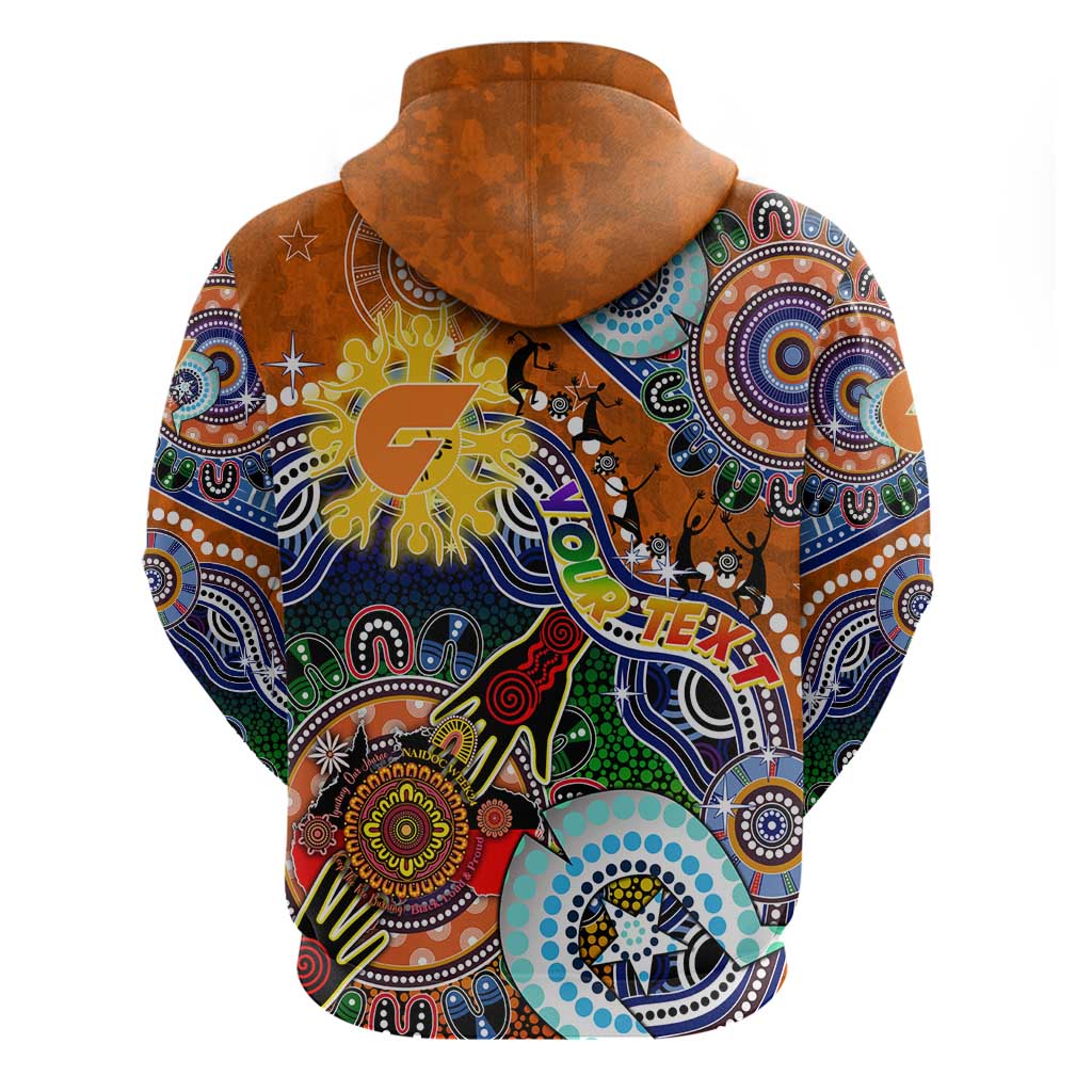 Custom NAIDOC Week 2024 GWS Giants Hoodie Australia Aboriginal Dot Painting - Vibe Hoodie Shop