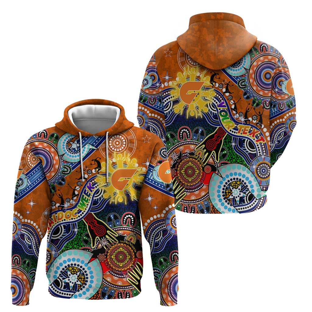 Custom NAIDOC Week 2024 GWS Giants Hoodie Australia Aboriginal Dot Painting - Vibe Hoodie Shop