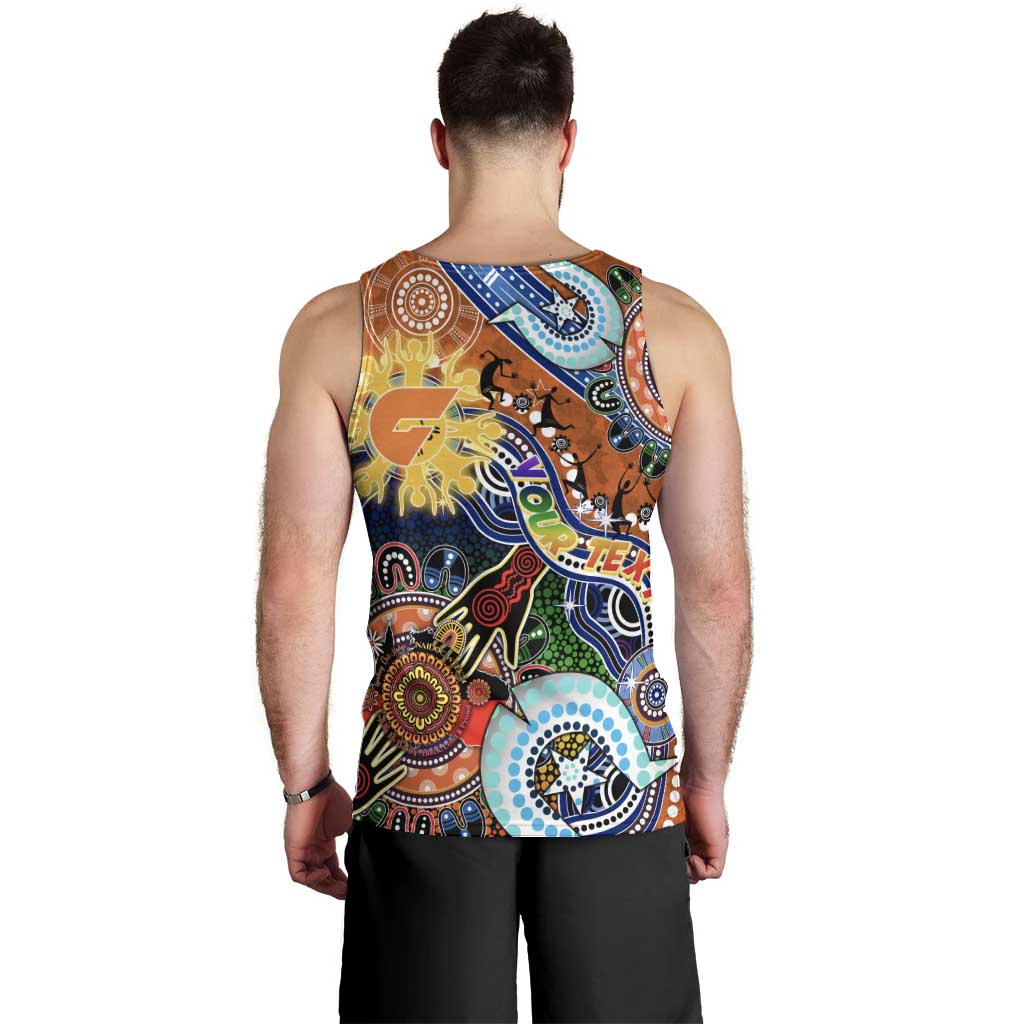 Custom NAIDOC Week 2024 GWS Giants Men Tank Top Australia Aboriginal Dot Painting - Vibe Hoodie Shop