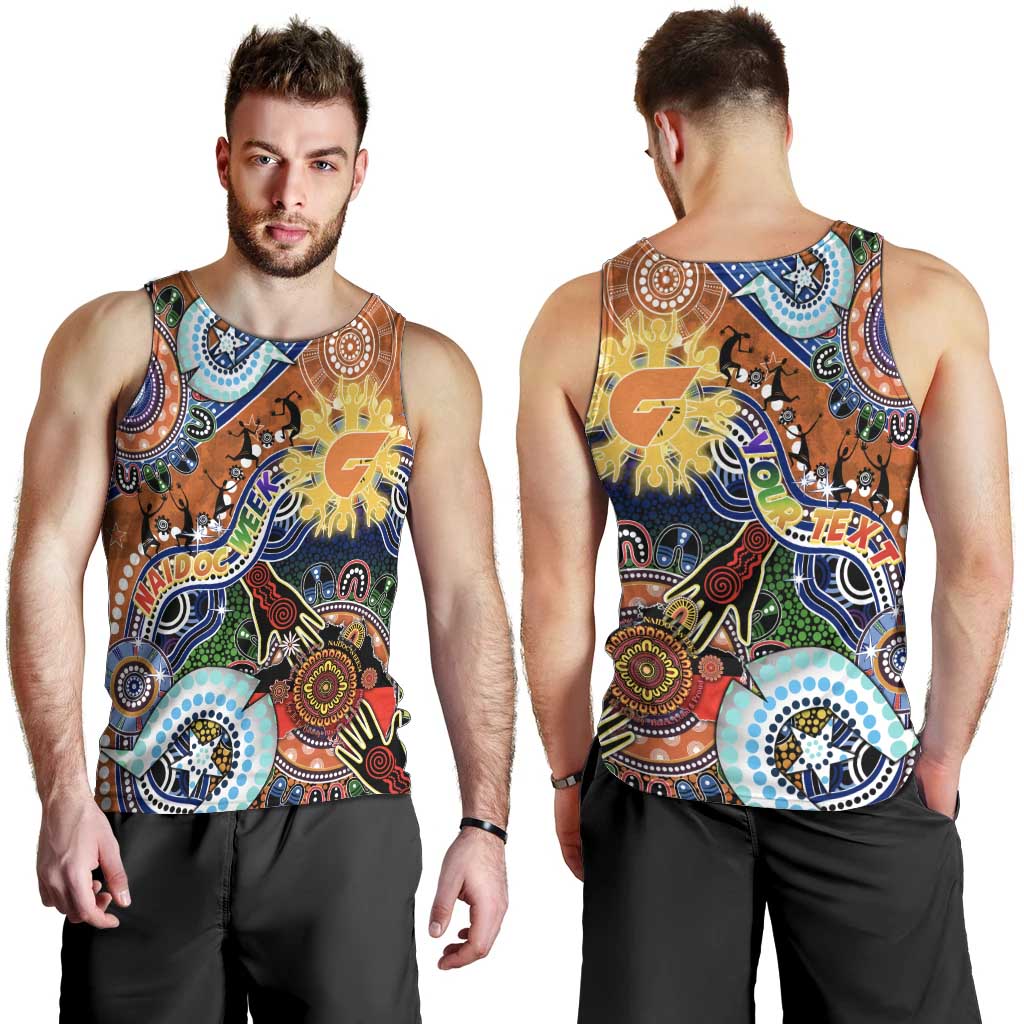 Custom NAIDOC Week 2024 GWS Giants Men Tank Top Australia Aboriginal Dot Painting - Vibe Hoodie Shop