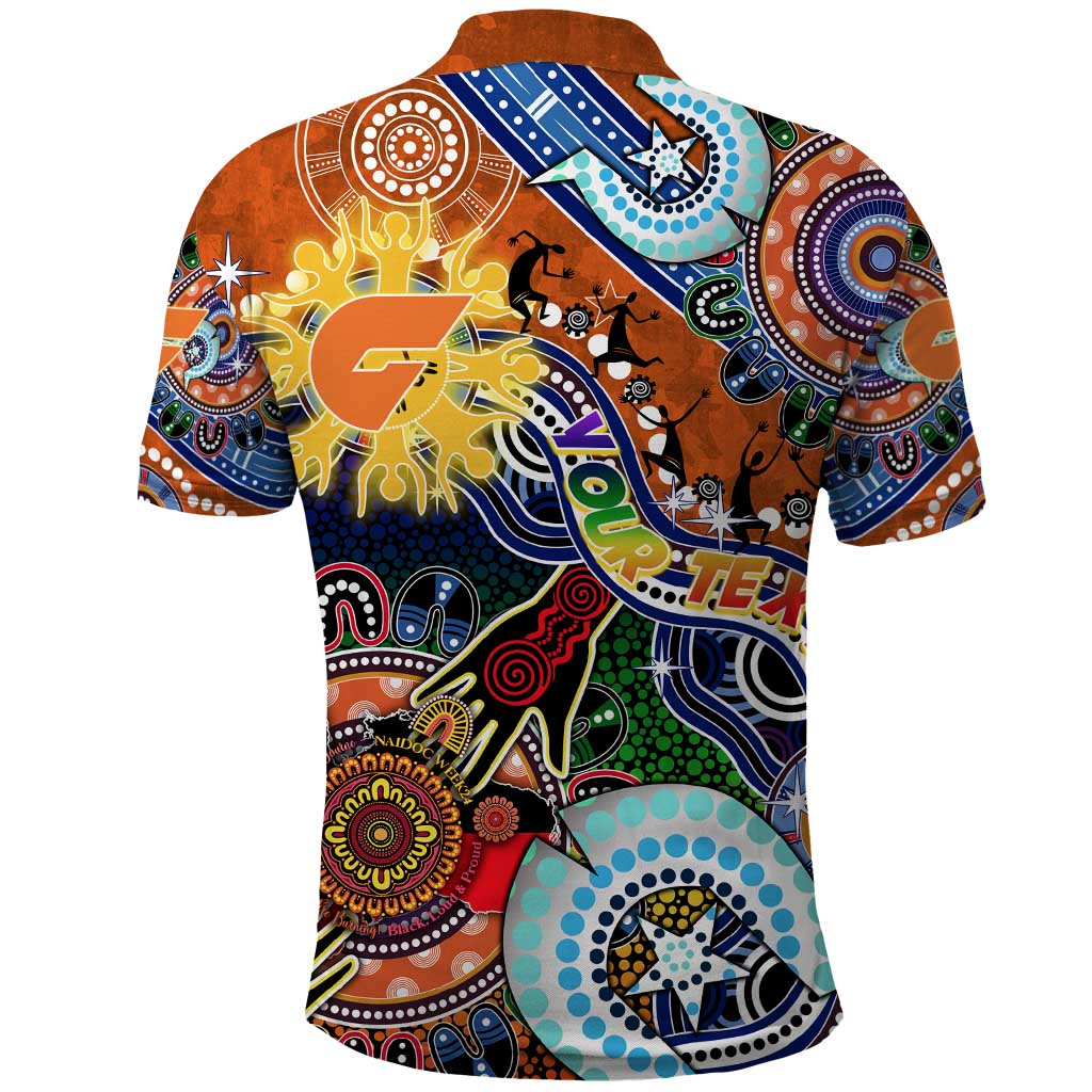 Custom NAIDOC Week 2024 GWS Giants Polo Shirt Australia Aboriginal Dot Painting - Vibe Hoodie Shop
