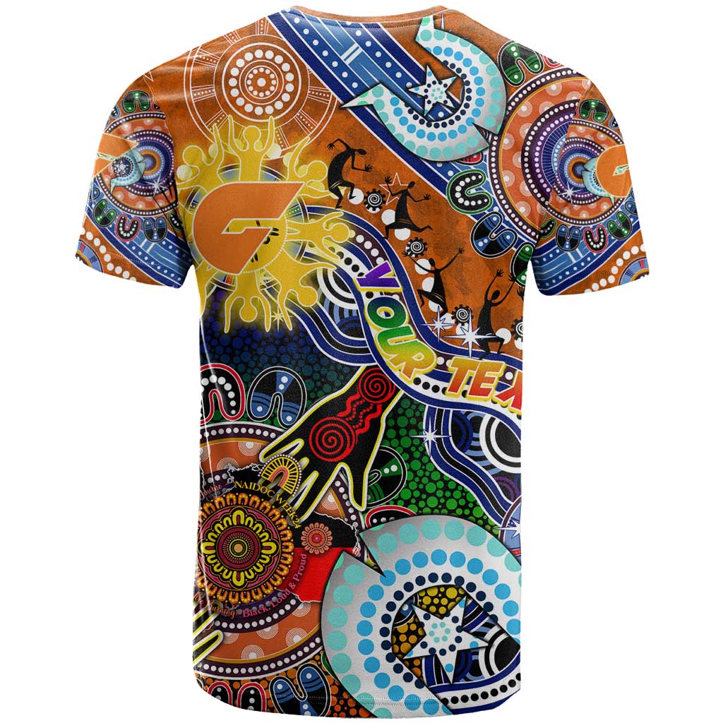 Custom NAIDOC Week 2024 GWS Giants T Shirt Australia Aboriginal Dot Painting - Vibe Hoodie Shop