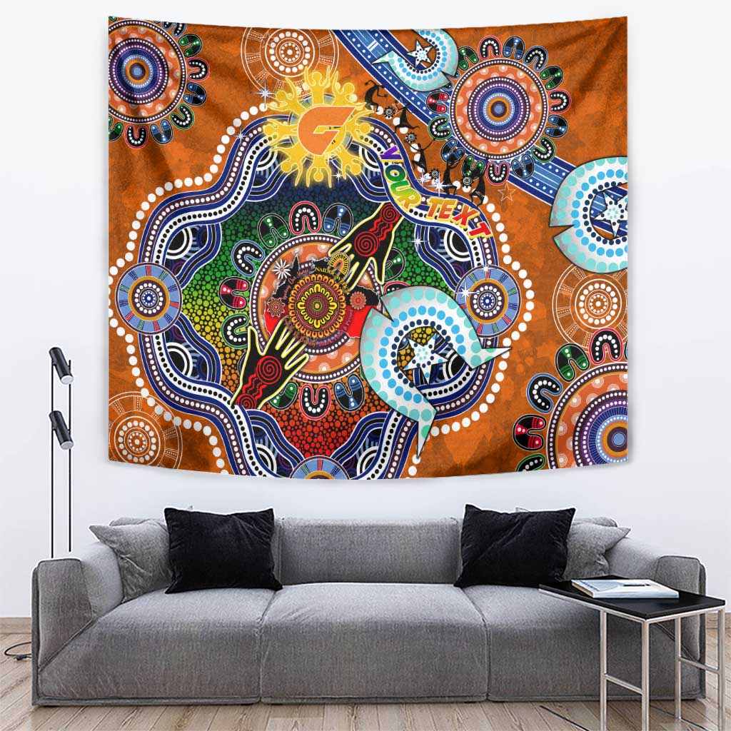 Custom NAIDOC Week 2024 GWS Giants Tapestry Australia Aboriginal Dot Painting - Vibe Hoodie Shop