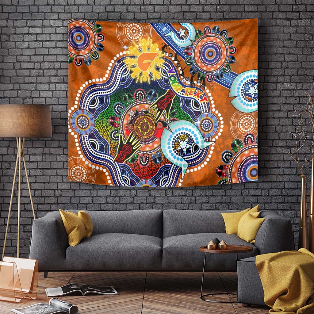 Custom NAIDOC Week 2024 GWS Giants Tapestry Australia Aboriginal Dot Painting - Vibe Hoodie Shop