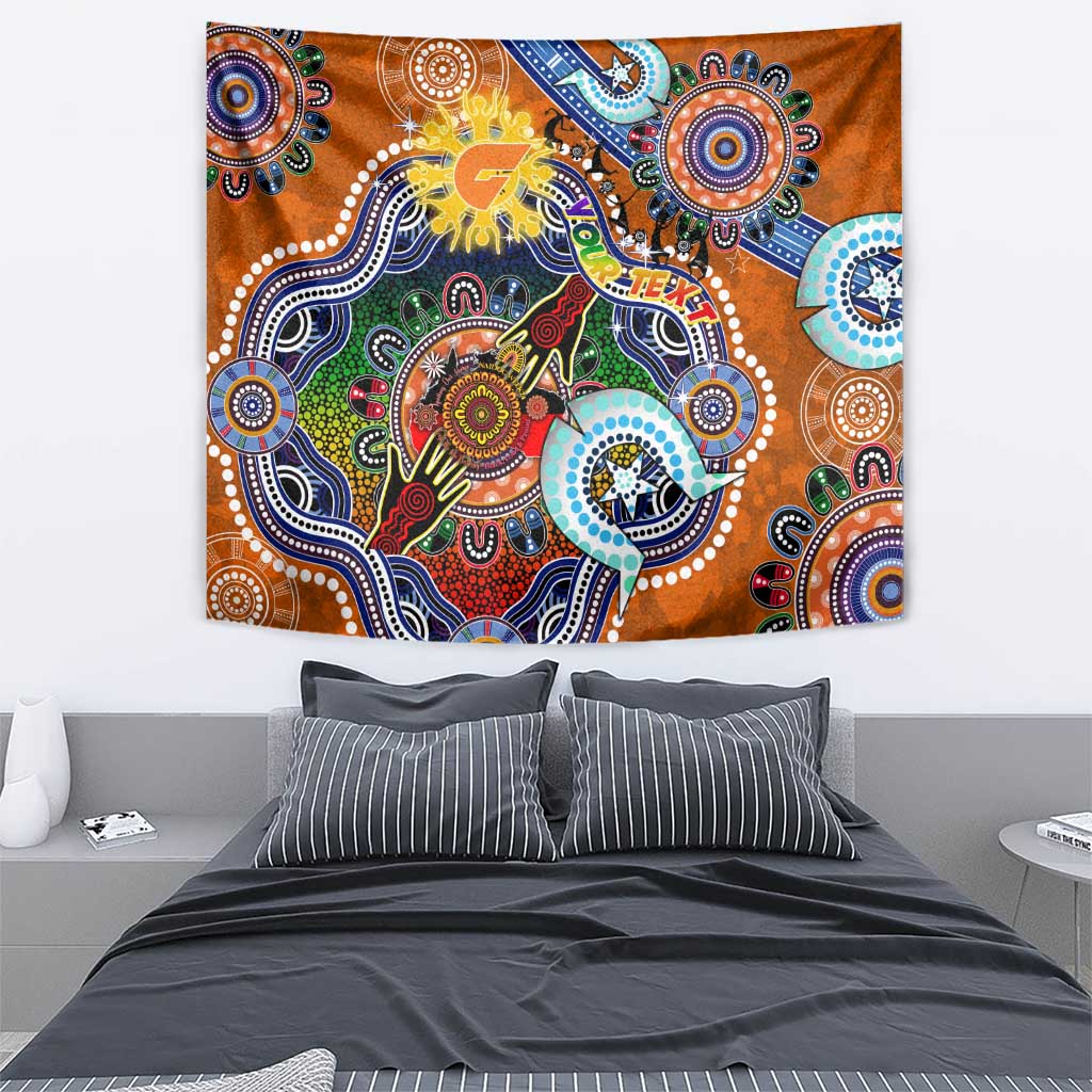 Custom NAIDOC Week 2024 GWS Giants Tapestry Australia Aboriginal Dot Painting - Vibe Hoodie Shop