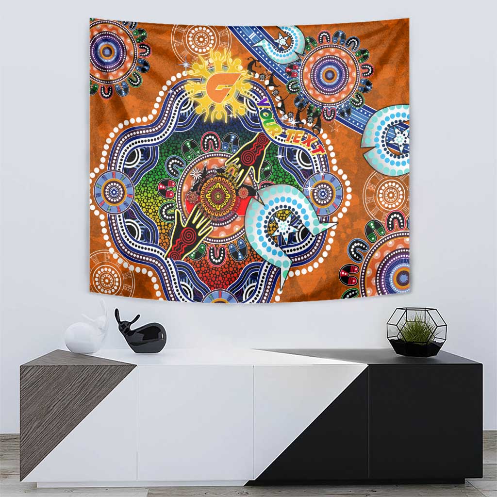 Custom NAIDOC Week 2024 GWS Giants Tapestry Australia Aboriginal Dot Painting - Vibe Hoodie Shop