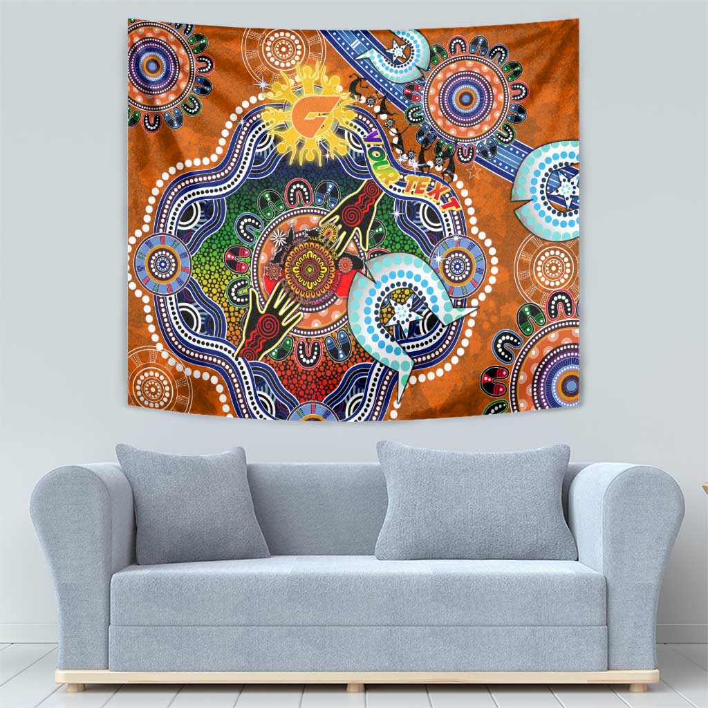 Custom NAIDOC Week 2024 GWS Giants Tapestry Australia Aboriginal Dot Painting - Vibe Hoodie Shop