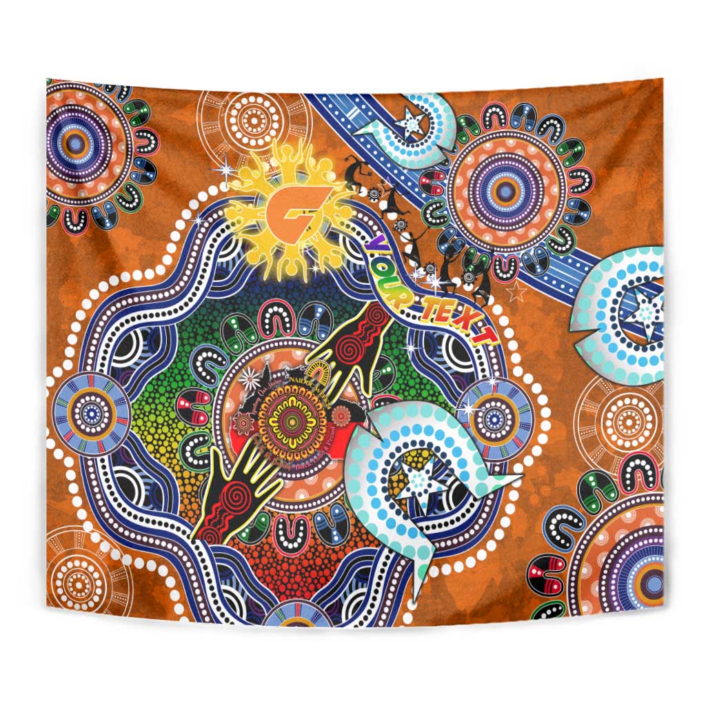 Custom NAIDOC Week 2024 GWS Giants Tapestry Australia Aboriginal Dot Painting - Vibe Hoodie Shop